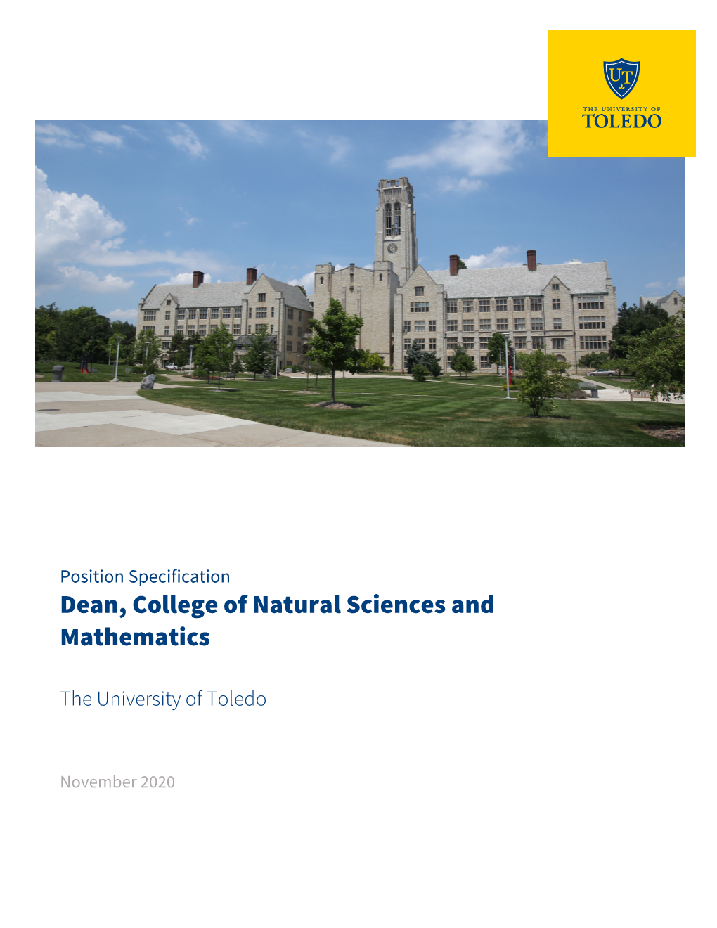 Dean, College of Natural Sciences and Mathematics