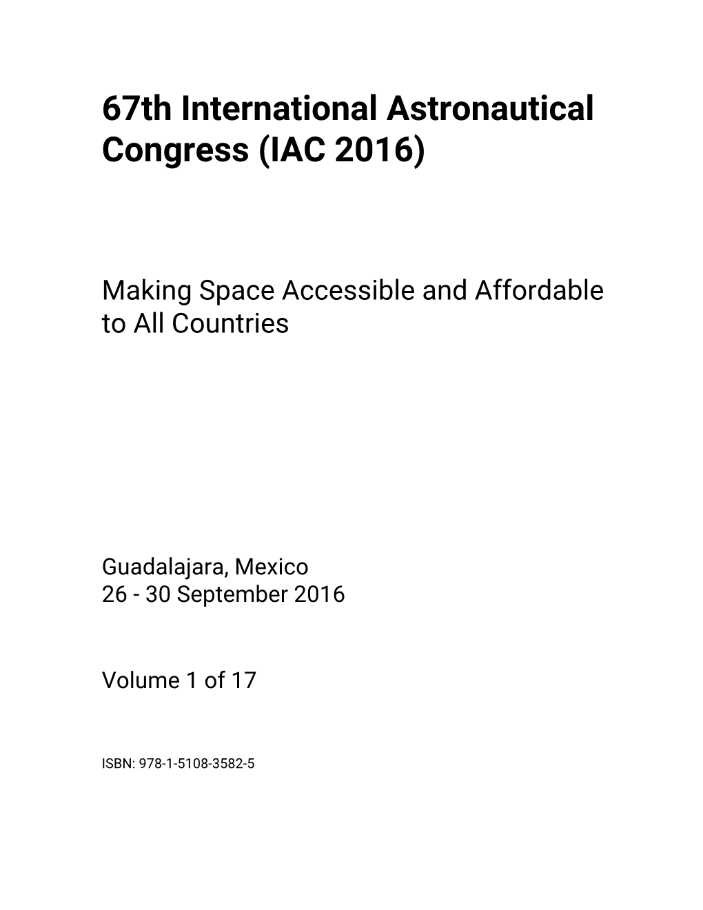 67Th International Astronautical Congress