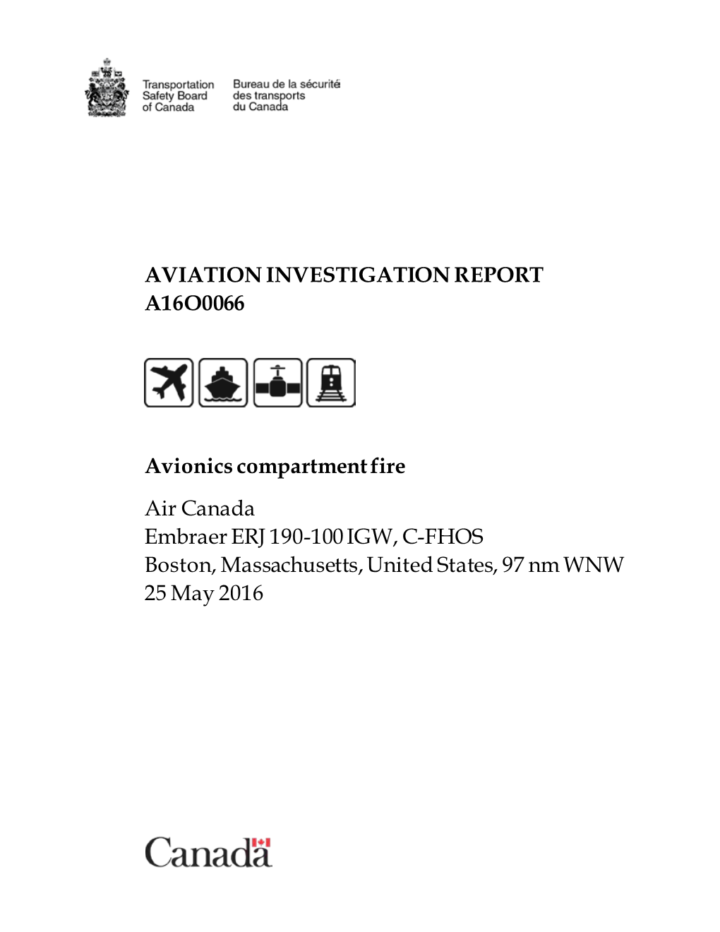 Aviation Investigation Report A16o0066