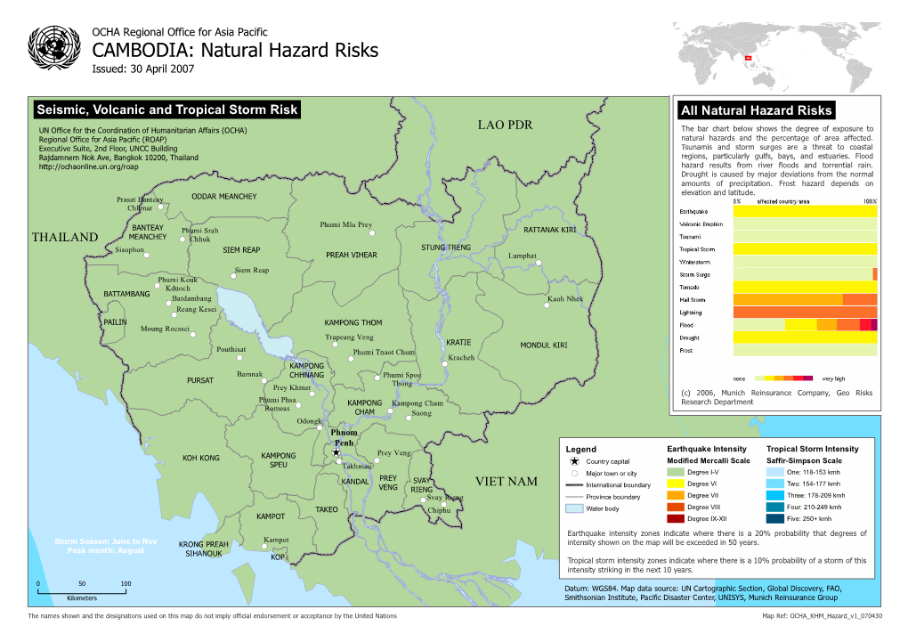 CAMBODIA: Natural Hazard Risks Issued: 30 April 2007