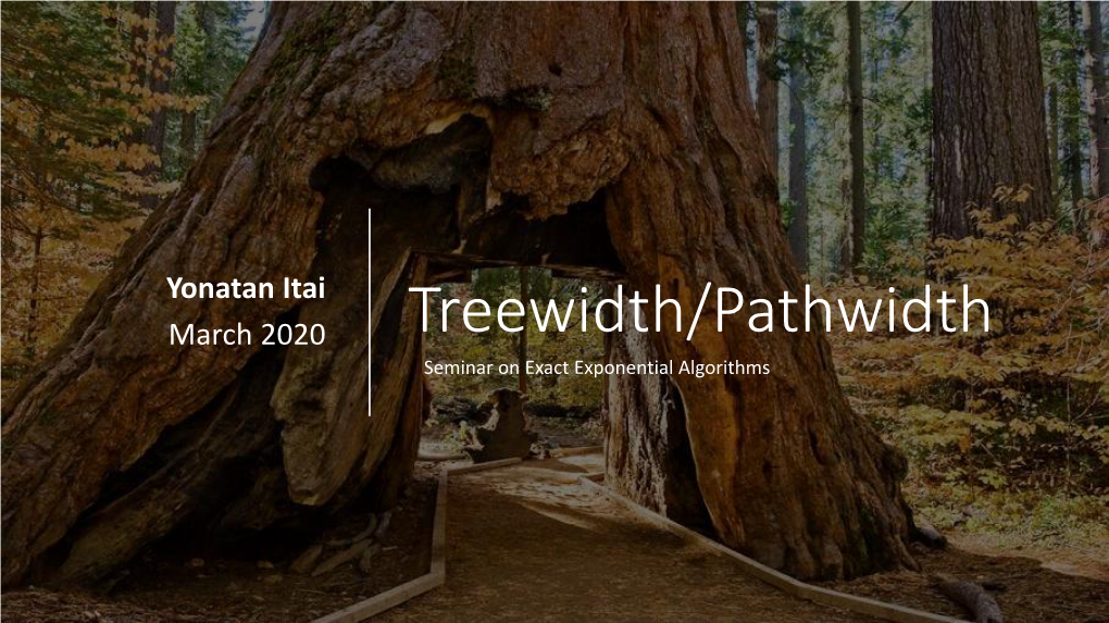 Treewidth/Pathwidth