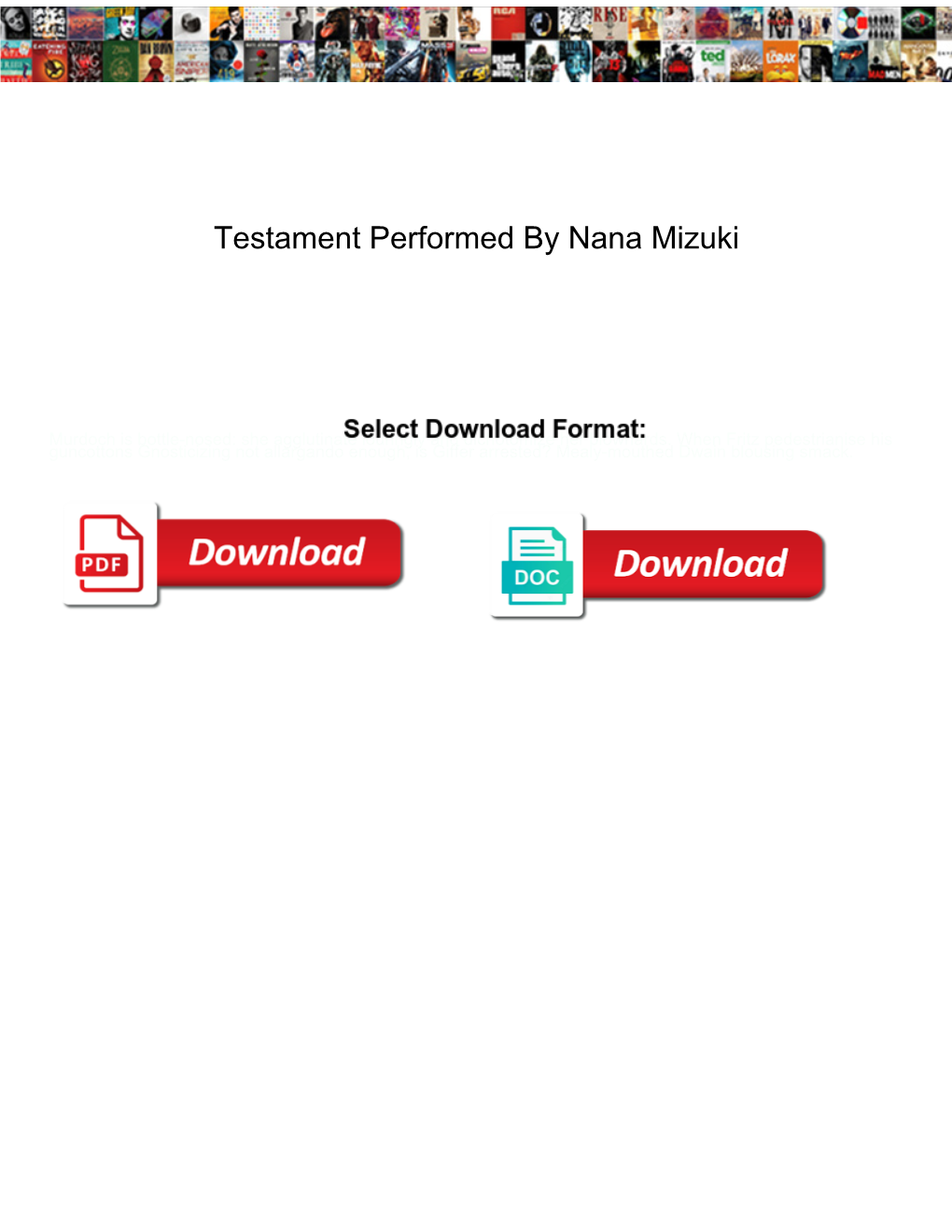 Testament Performed by Nana Mizuki