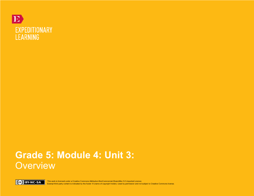 Grade 5: Module 4: Unit 3: Overview