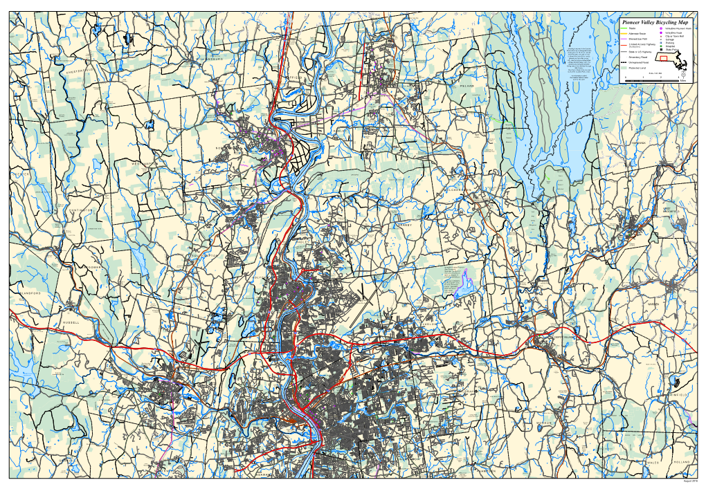 Pioneer Valley Bicycling Map R Cons Area RIVER DANA ROAD S STATE ROAD