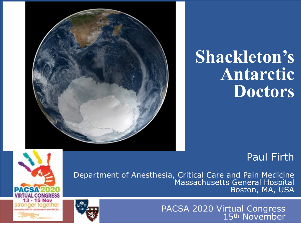 Shackleton's Antarctic Doctors