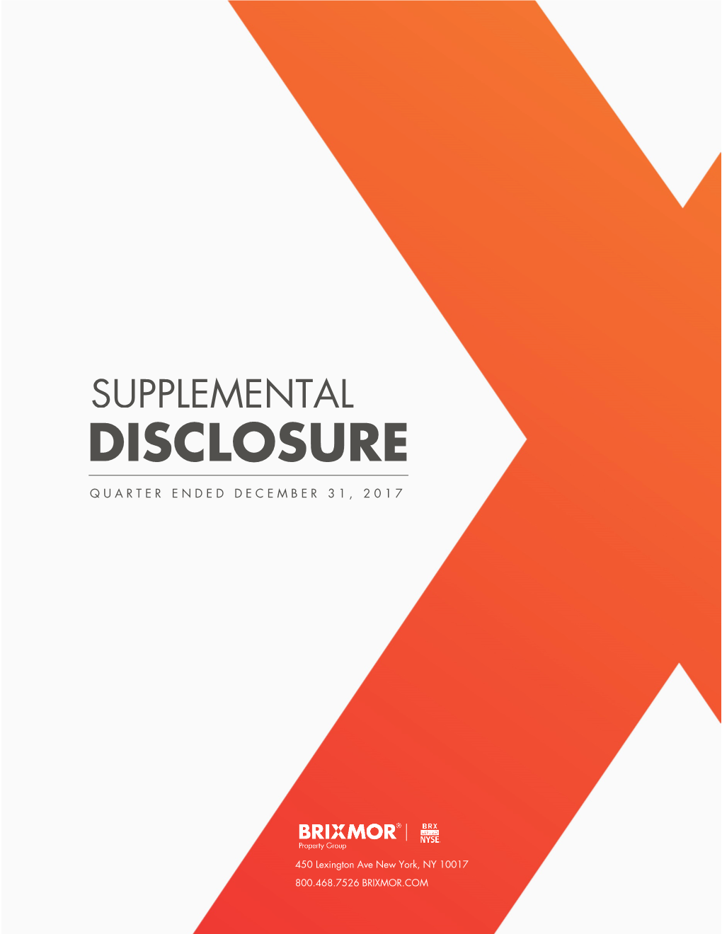 Supplemental Disclosure Will Be Posted at in the Investors Section