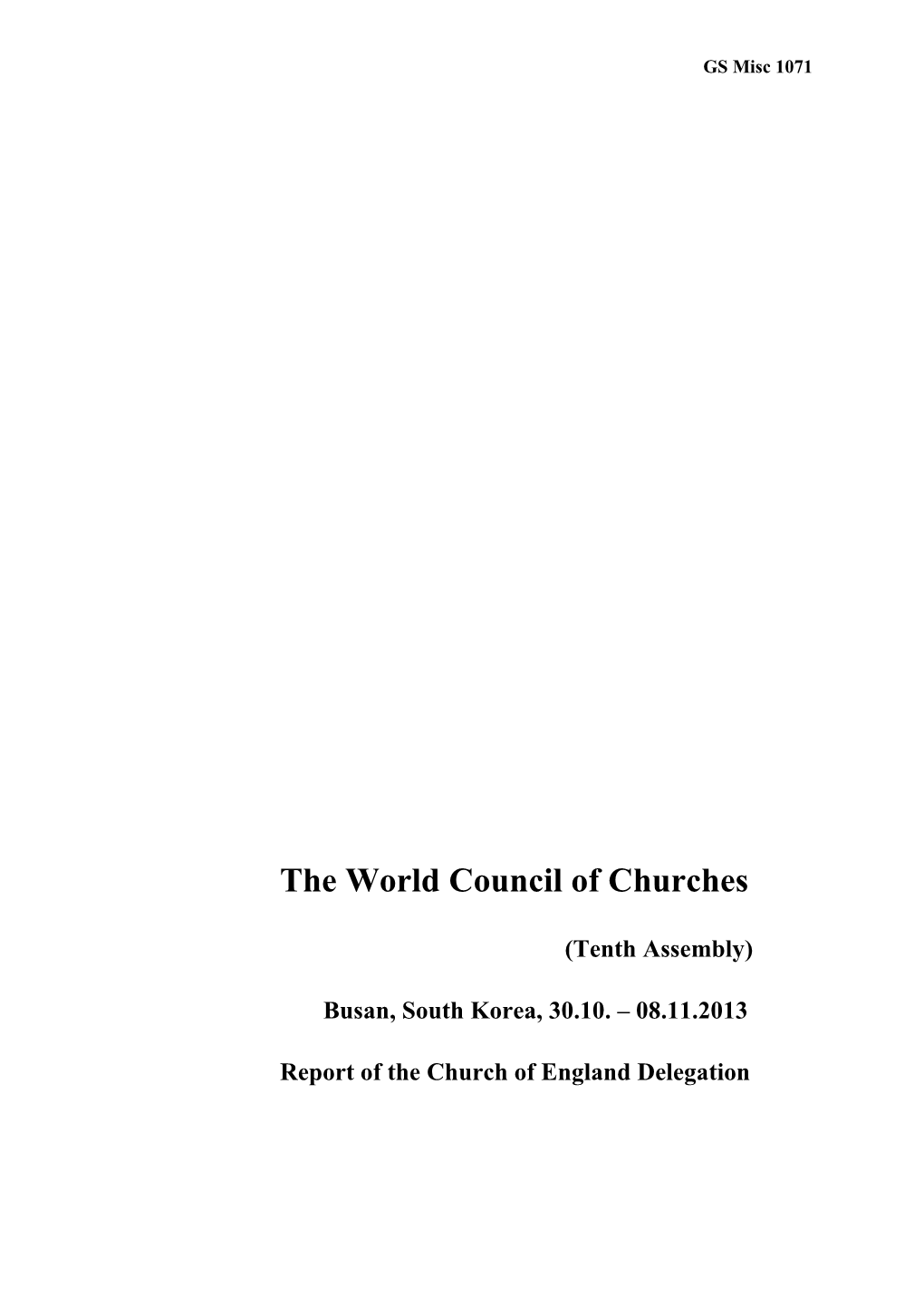 The World Council of Churches