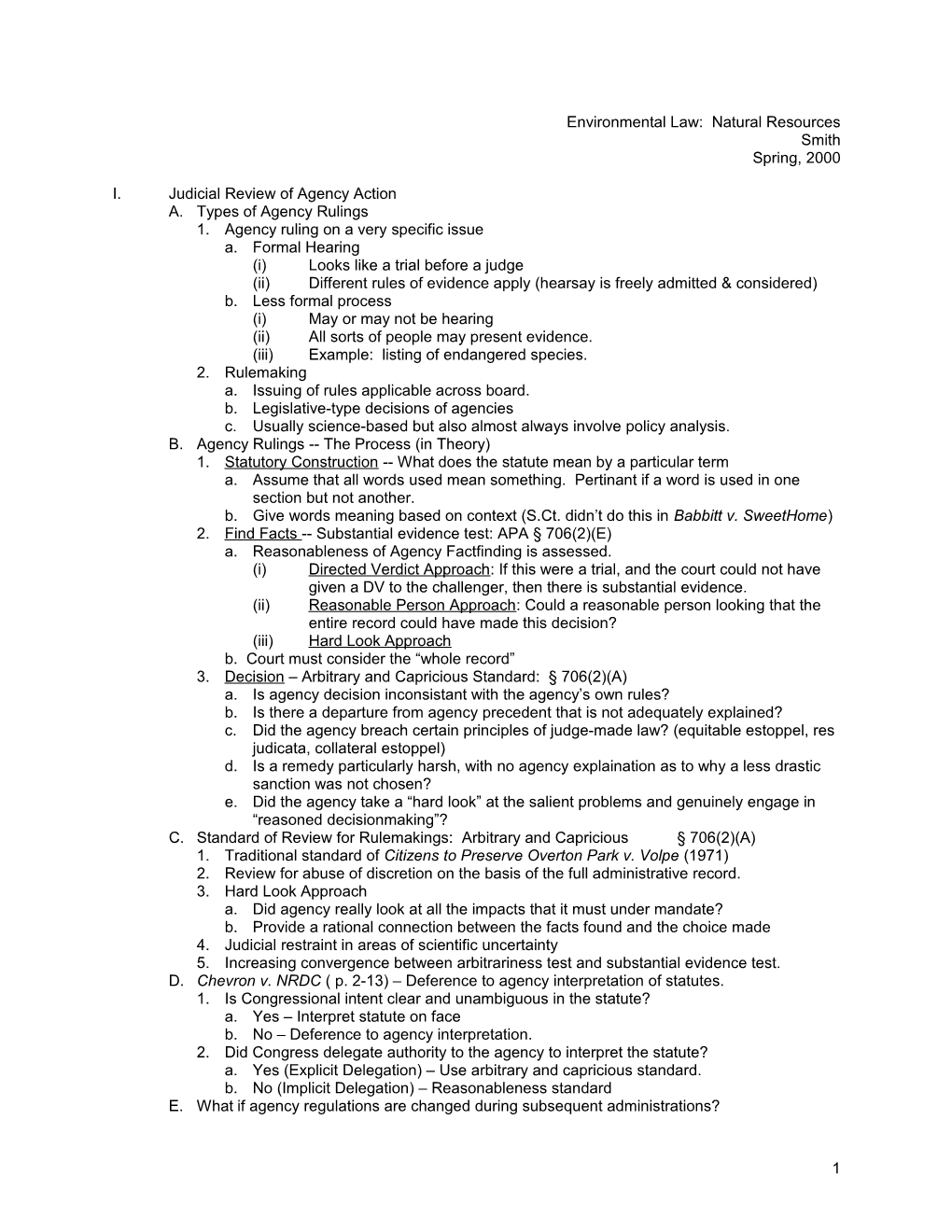 Environmental Law: Natural Resources