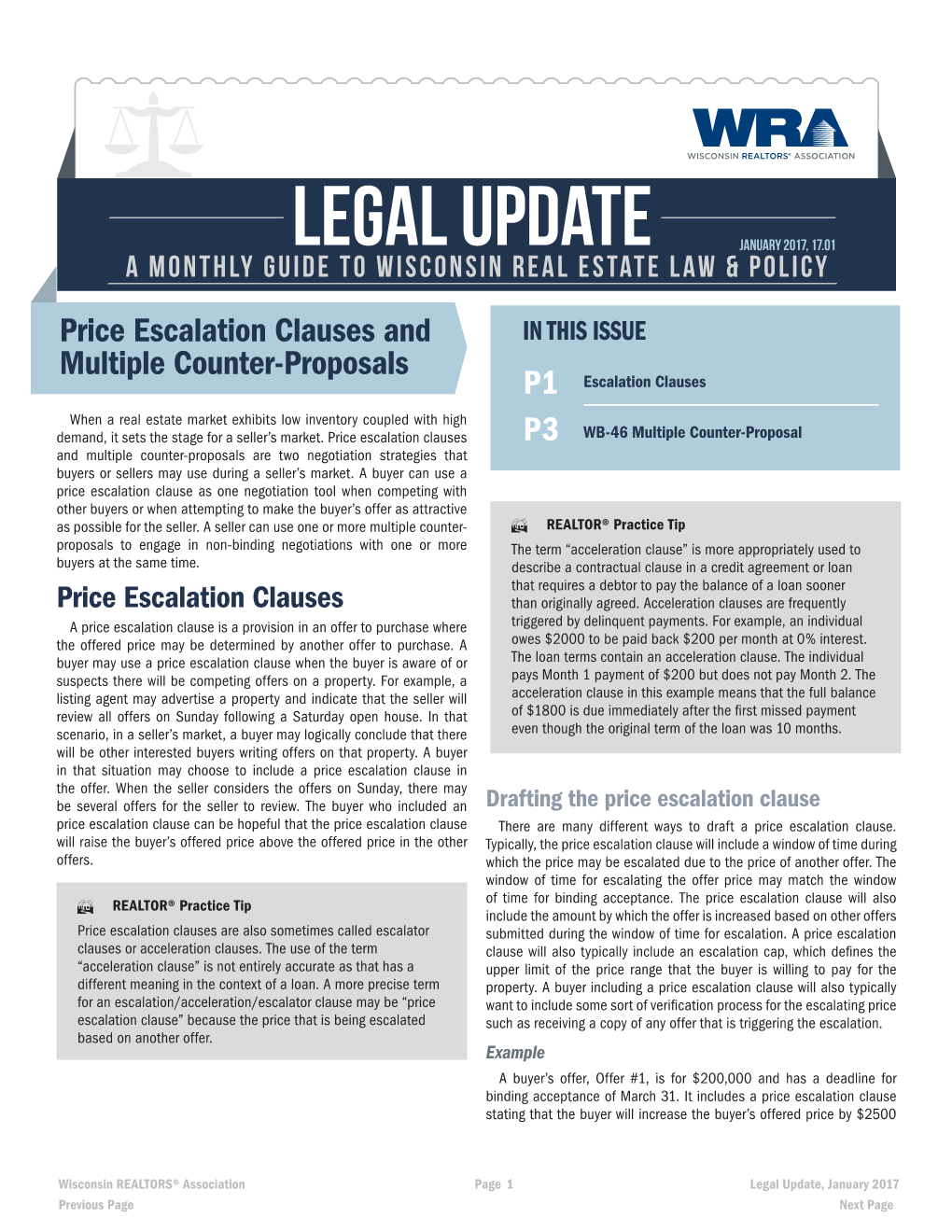 Price Escalation Clauses and Multiple Counter-Proposals