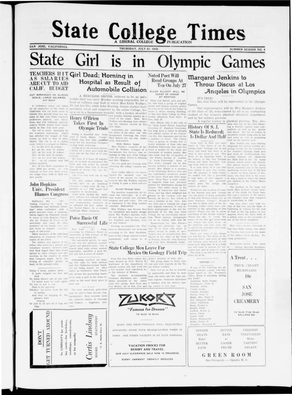 STATE COLLEGE TIMES Talk on How a Liberal College Publication the MANAGEMENT CAMERAGRAPIIS to Live Hale Vagts Adam Vagts Minutes, 10 Seconds Rending Time : 3 DR