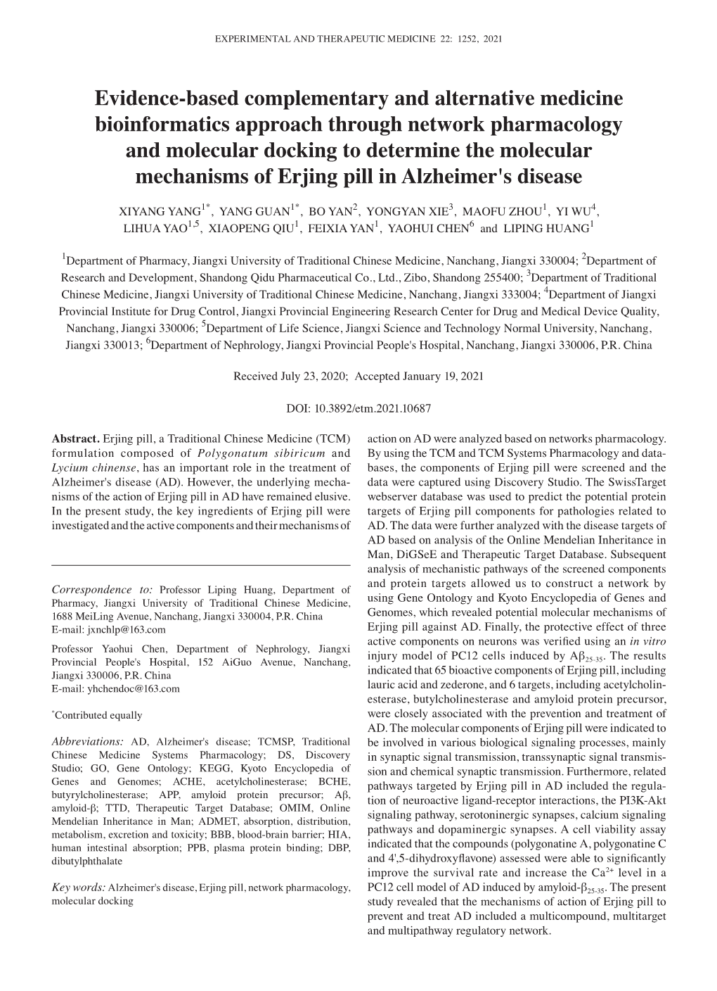 Evidence‑Based Complementary and Alternative Medicine Bioinformatics Approach Through Network Pharmacology and Molecular Docki