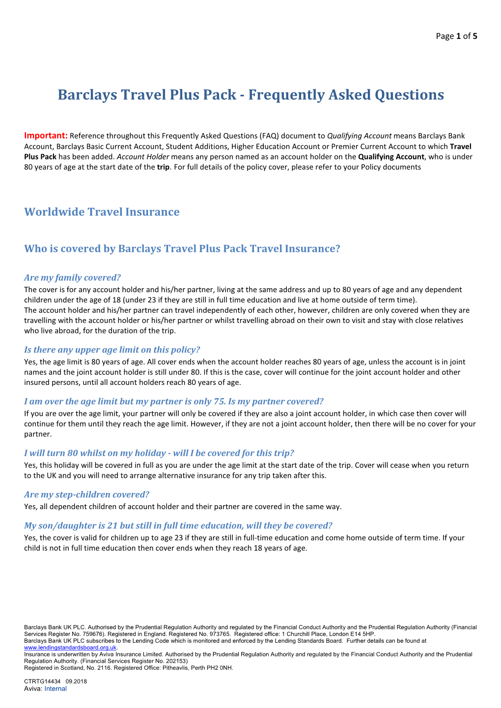 Barclays Travel Plus Pack - Frequently Asked Questions