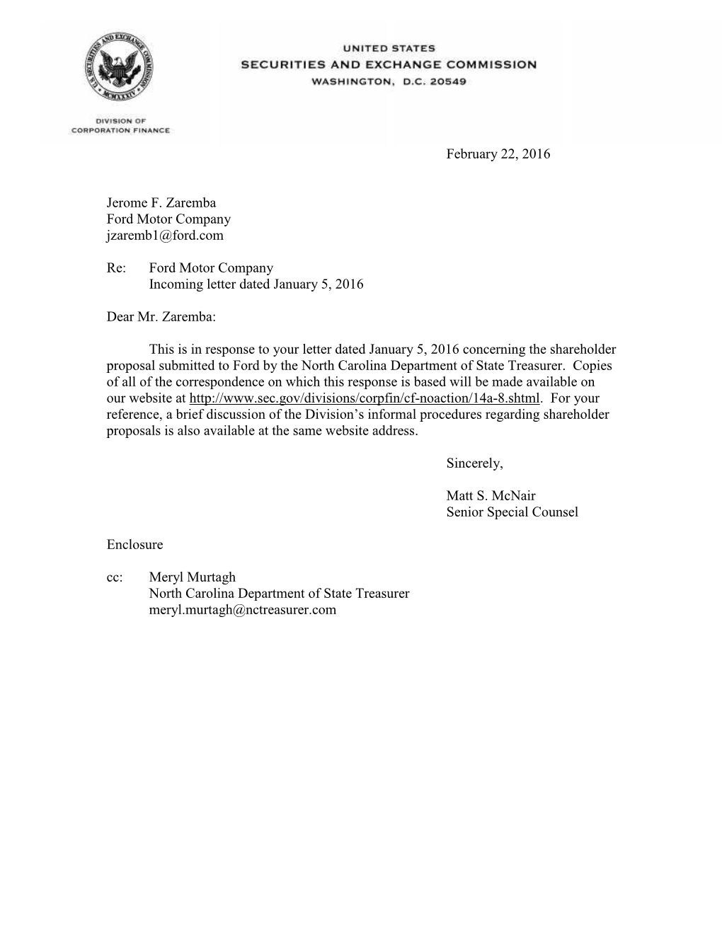 Ford Motor Company, Rule 14A-8 No-Action Letter