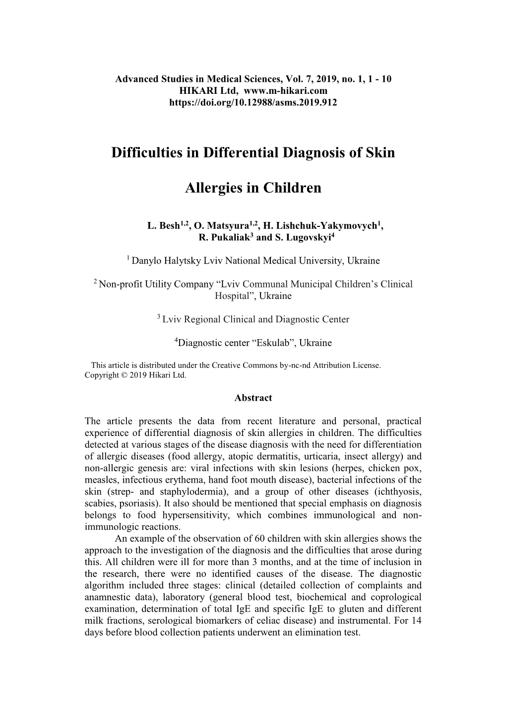 Difficulties in Differential Diagnosis of Skin Allergies in Children 3