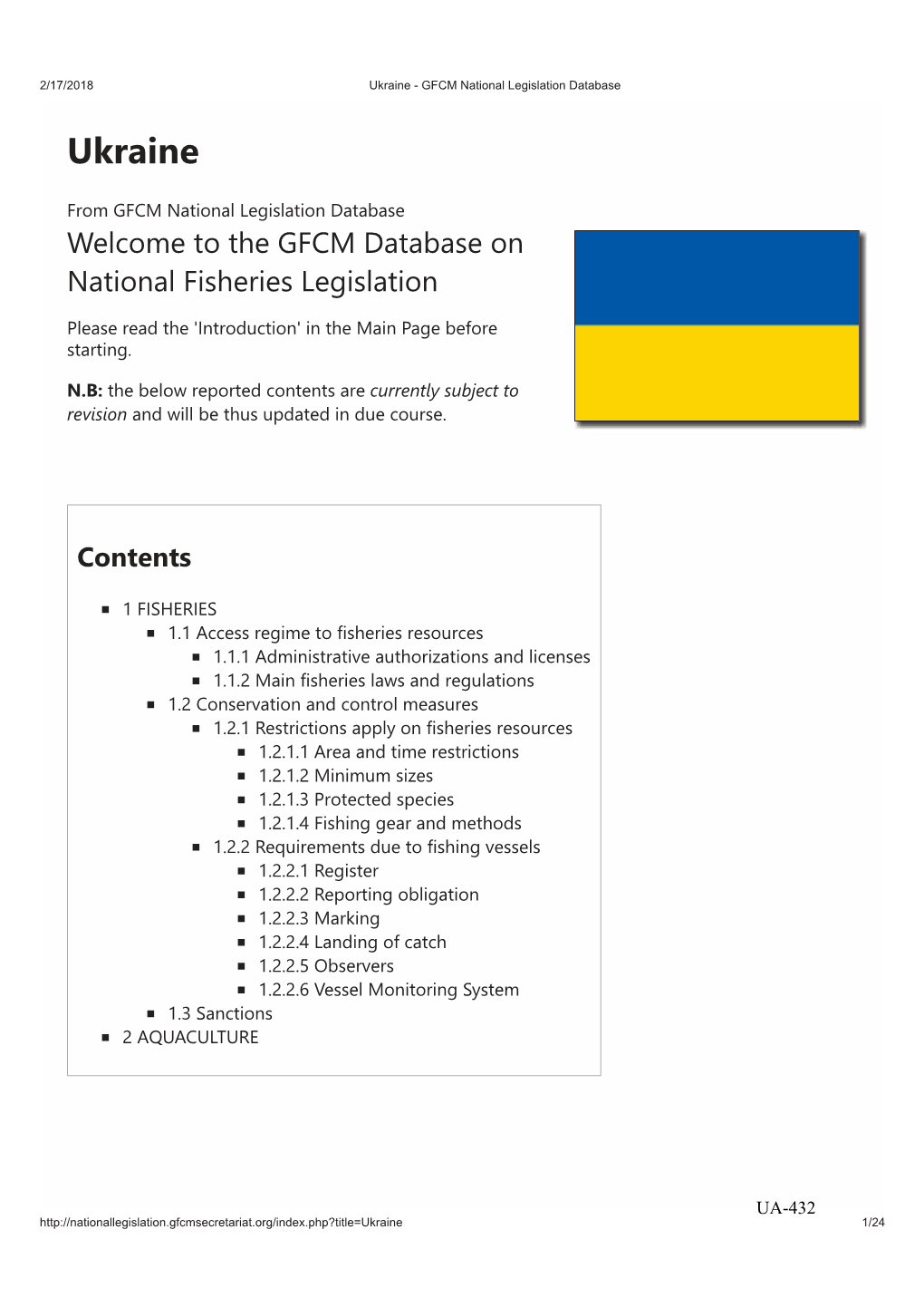 Ukraine - GFCM National Legislation Database