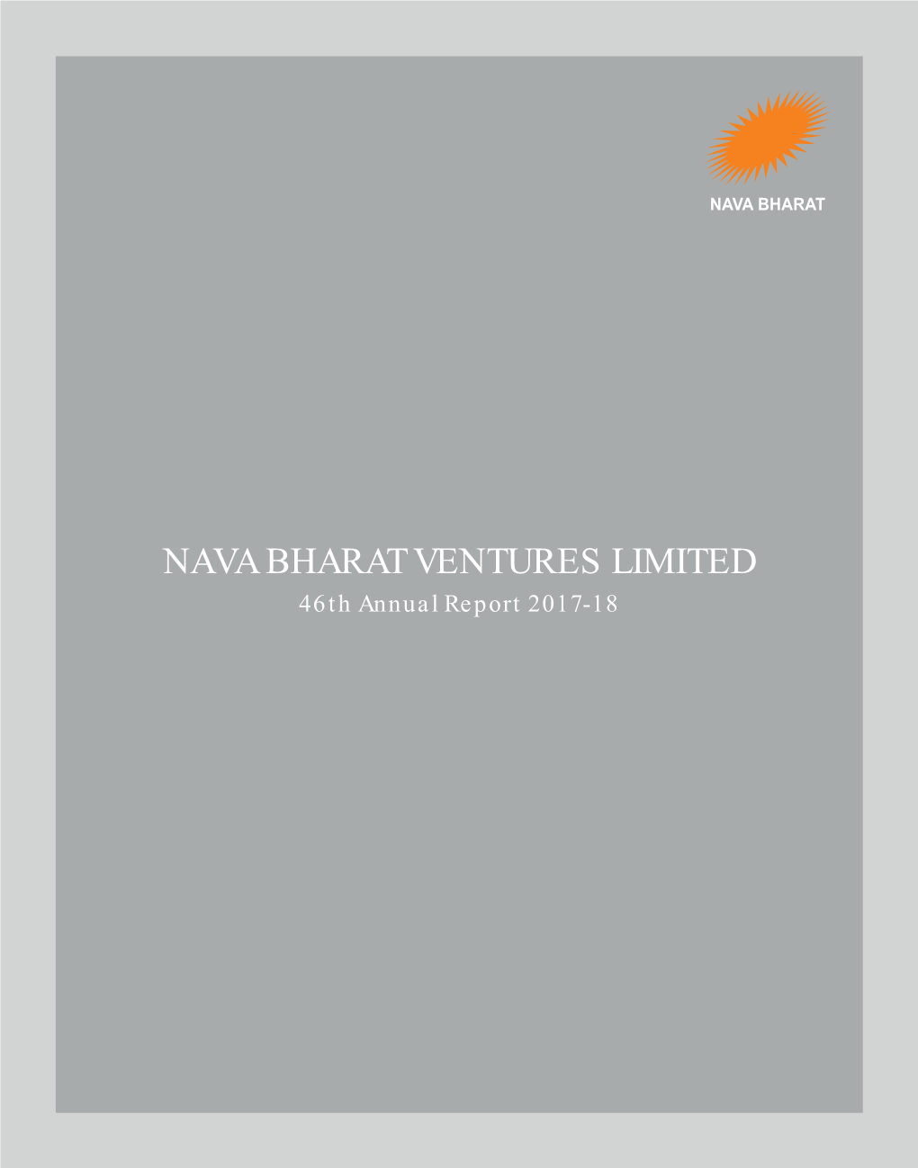 NAVA BHARAT VENTURES LIMITED 46Th Annual Report 2017-18