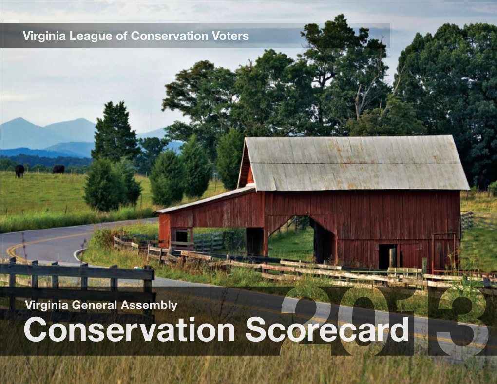 Conservation Scorecard 2013 � � Table of Contents