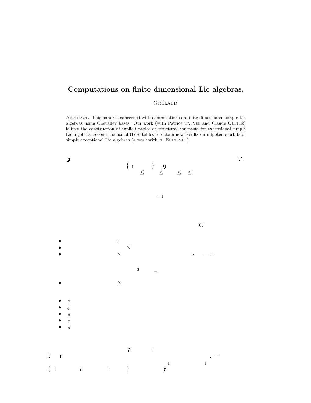 Computations on Finite Dimensional Lie Algebras