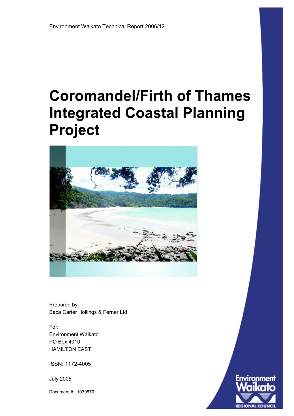 Coromandel/Firth of Thames Integrated Coastal Planning Project