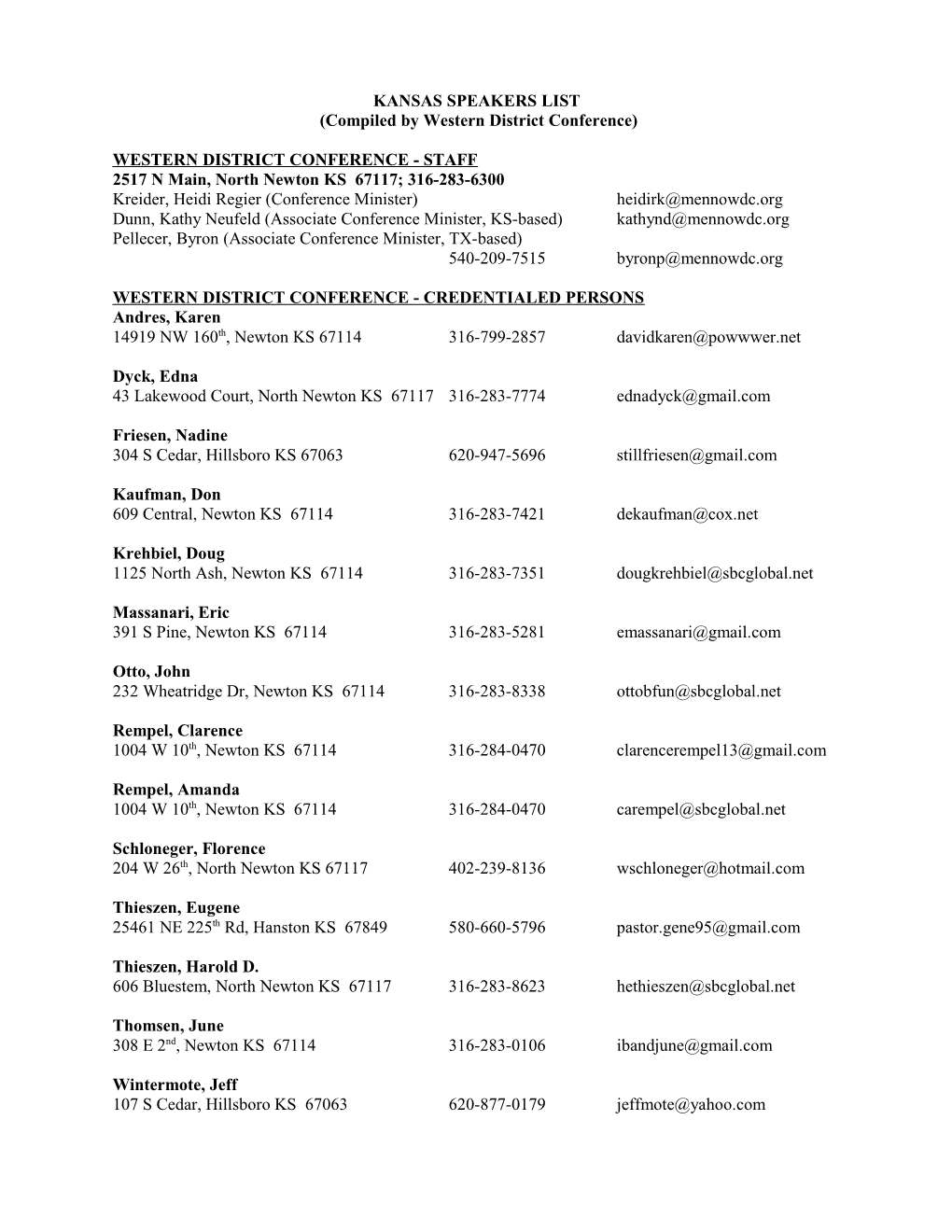 Western District Conference