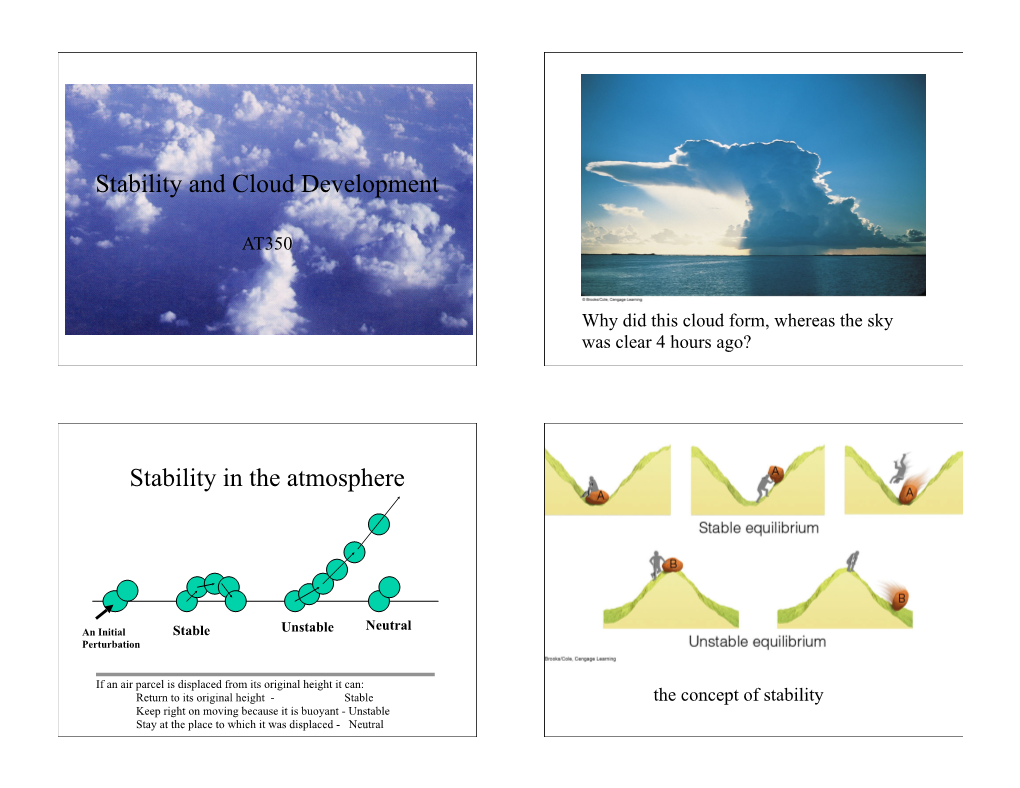 Stability and Cloud Development Stability in the Atmosphere