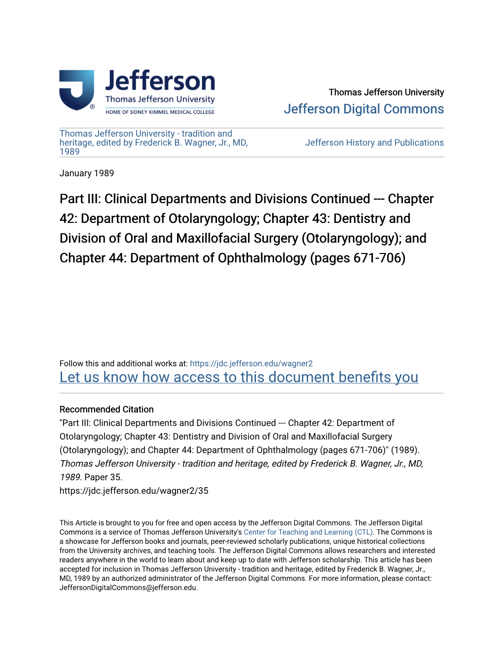 Department of Otolaryngology