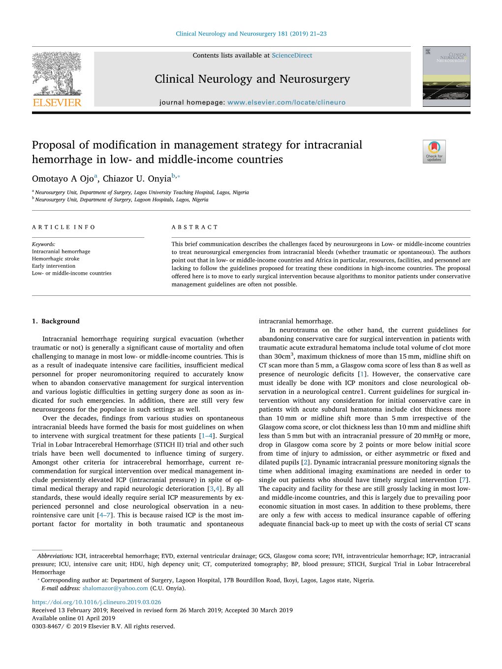 Proposal of Modification in Management Strategy For