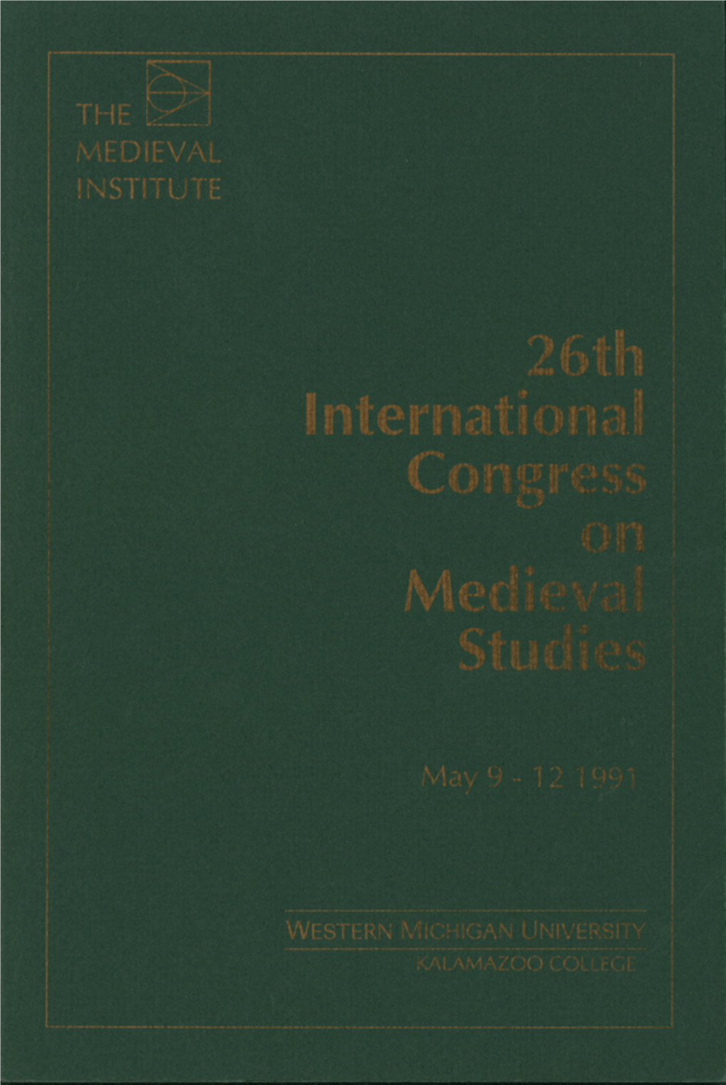 26Th International Congress on Medieval Studies