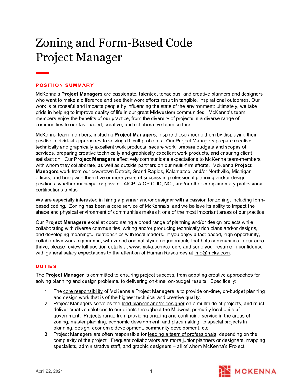 Zoning and Form-Based Code Project Manager