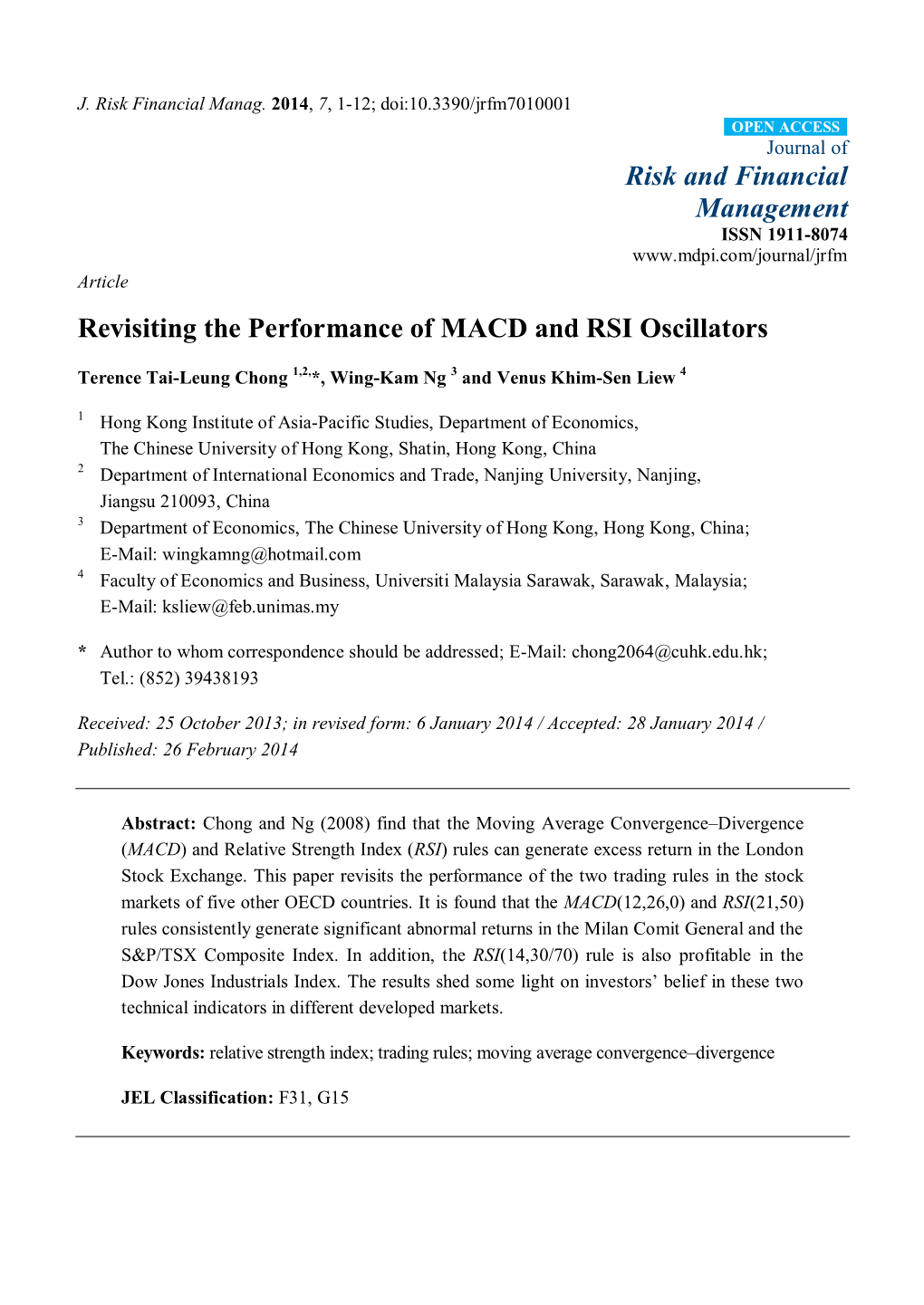 Revisiting the Performance of MACD and RSI Oscillators