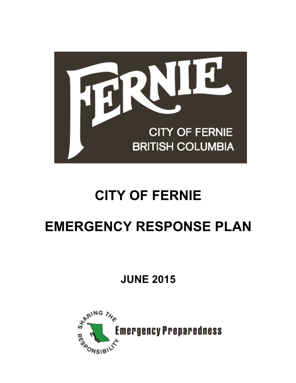 City of Fernie Emergency Response Plan