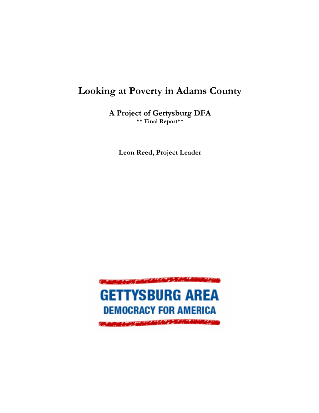 Looking at Poverty in Adams County