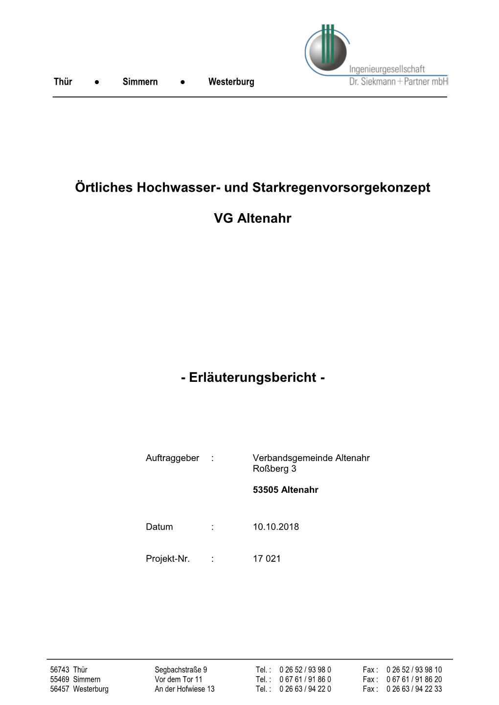 Örtliches Hochwasser- Und Starkregenvorsorgekonzept