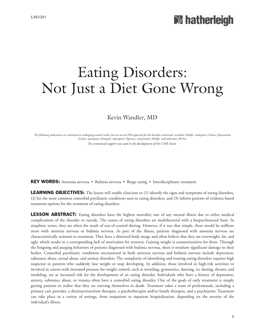 Eating Disorders: Not Just a Diet Gone Wrong