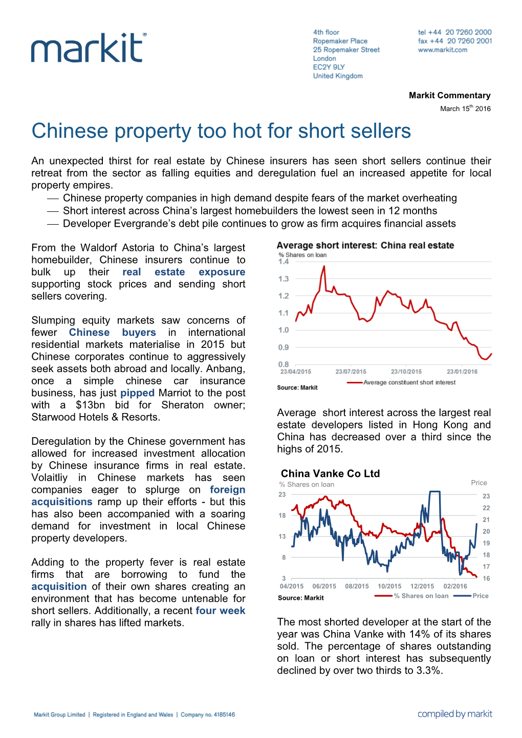 Chinese Property Too Hot for Short Sellers