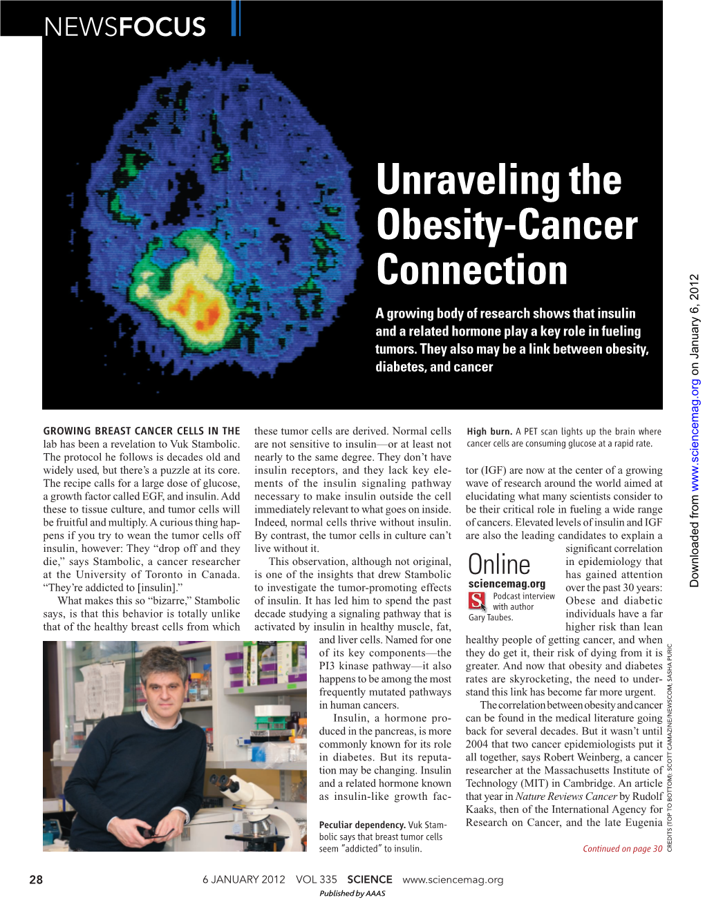 Science Obesity-Cancer Connection