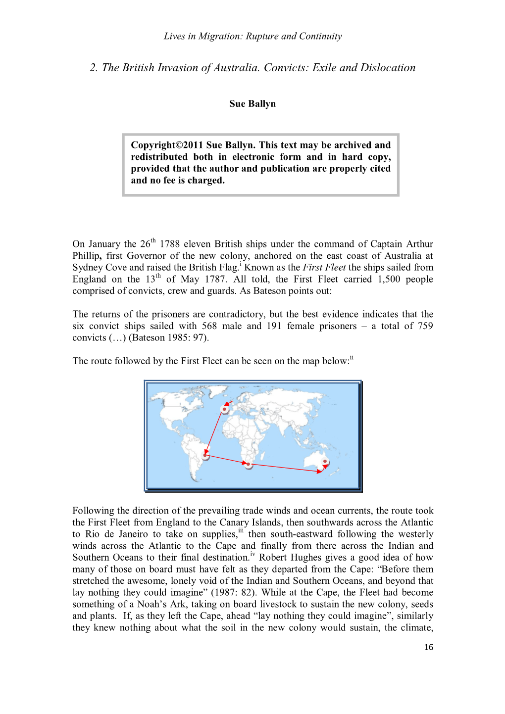 2. the British Invasion of Australia. Convicts: Exile and Dislocation