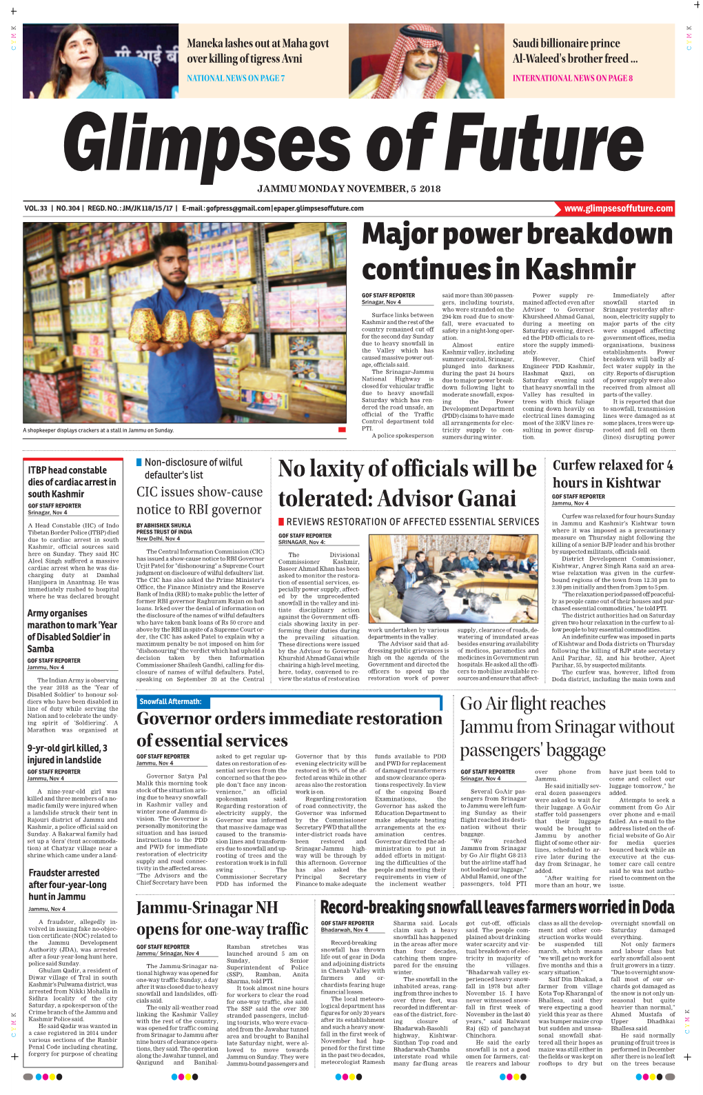 Major Power Breakdown Continues in Kashmir