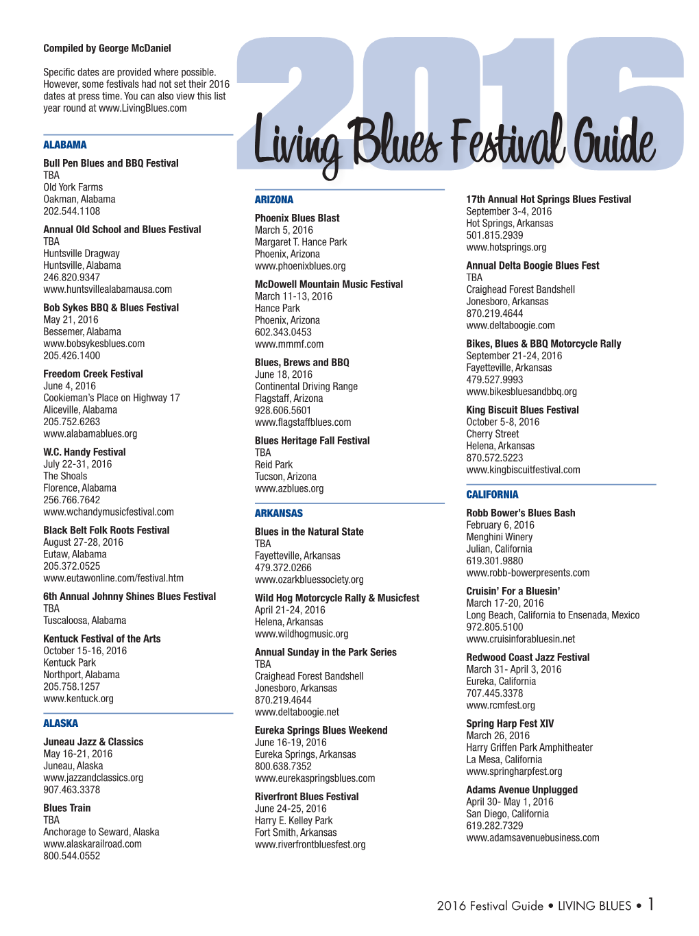 Living Blues Festival Guide