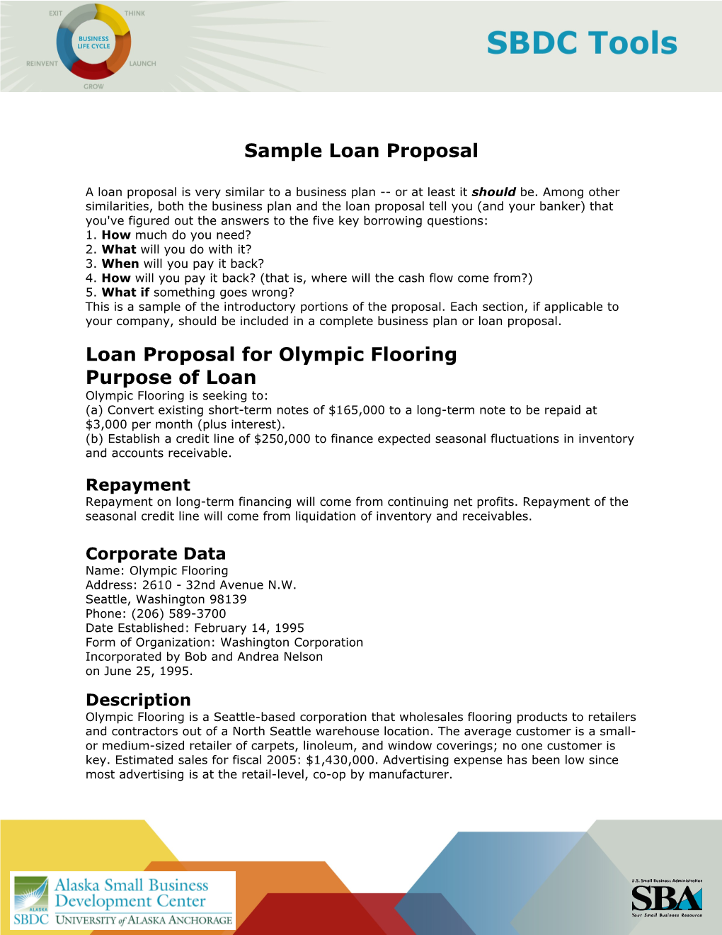 Sample Loan Proposal