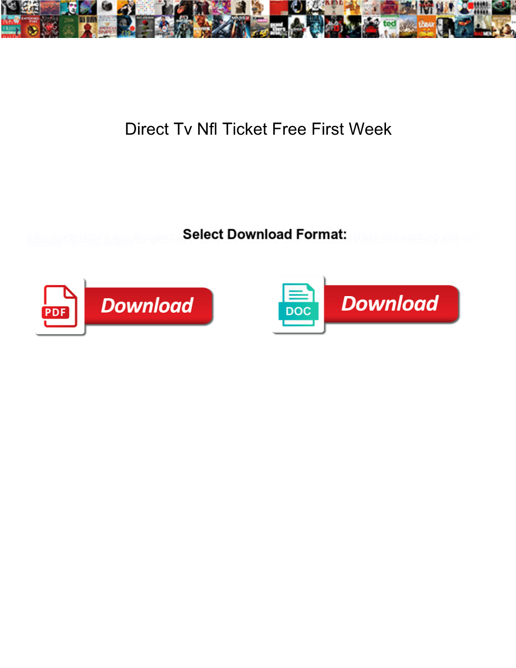 Direct Tv Nfl Ticket Free First Week