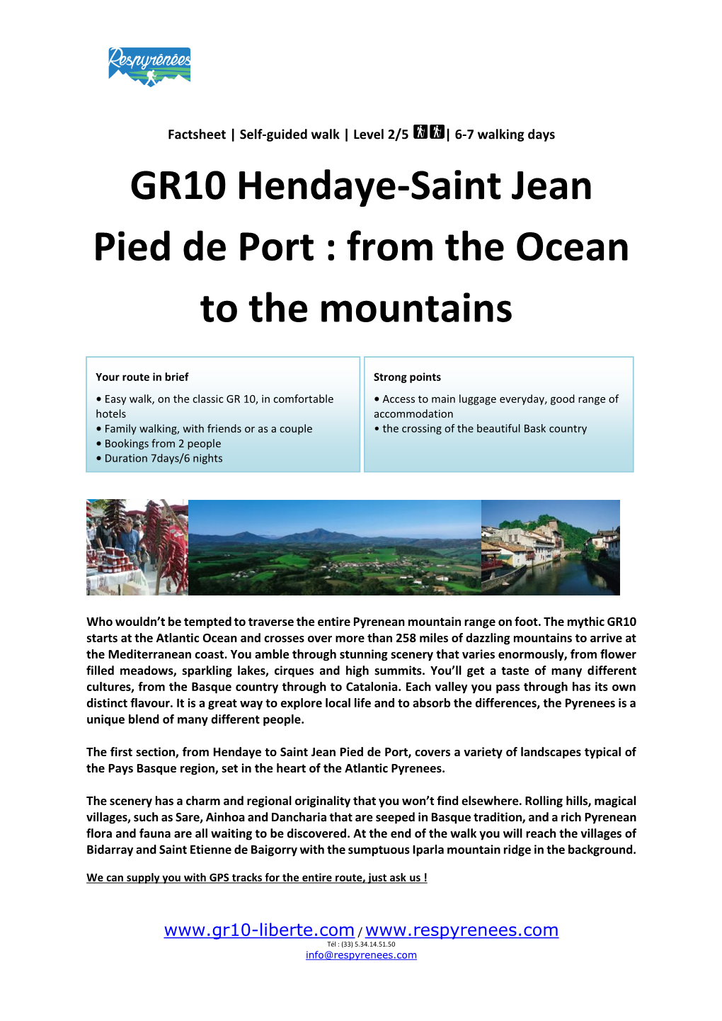 GR10 Hendaye-Saint Jean Pied De Port : from the Ocean to the Mountains