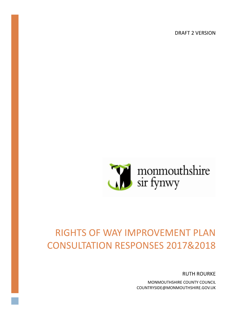 Rights of Way Improvement Plan Consultation Responses 2017&2018