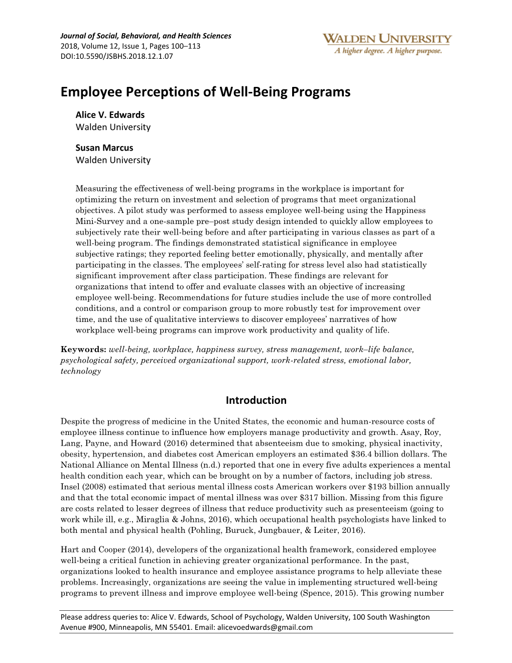 Employee Perceptions of Well-Being Programs
