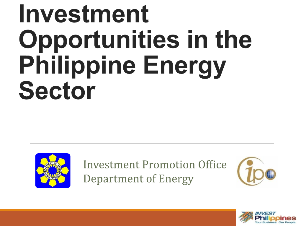 Investment Opportunities in the Philippine Energy Sector