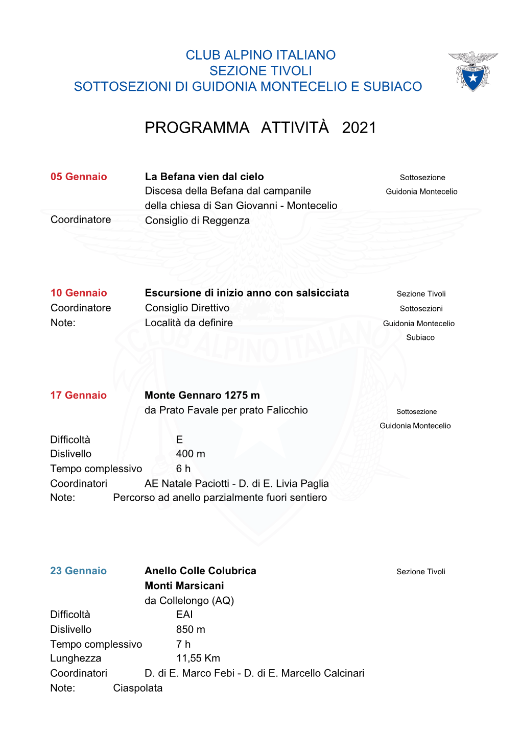 Programma Attività 2021