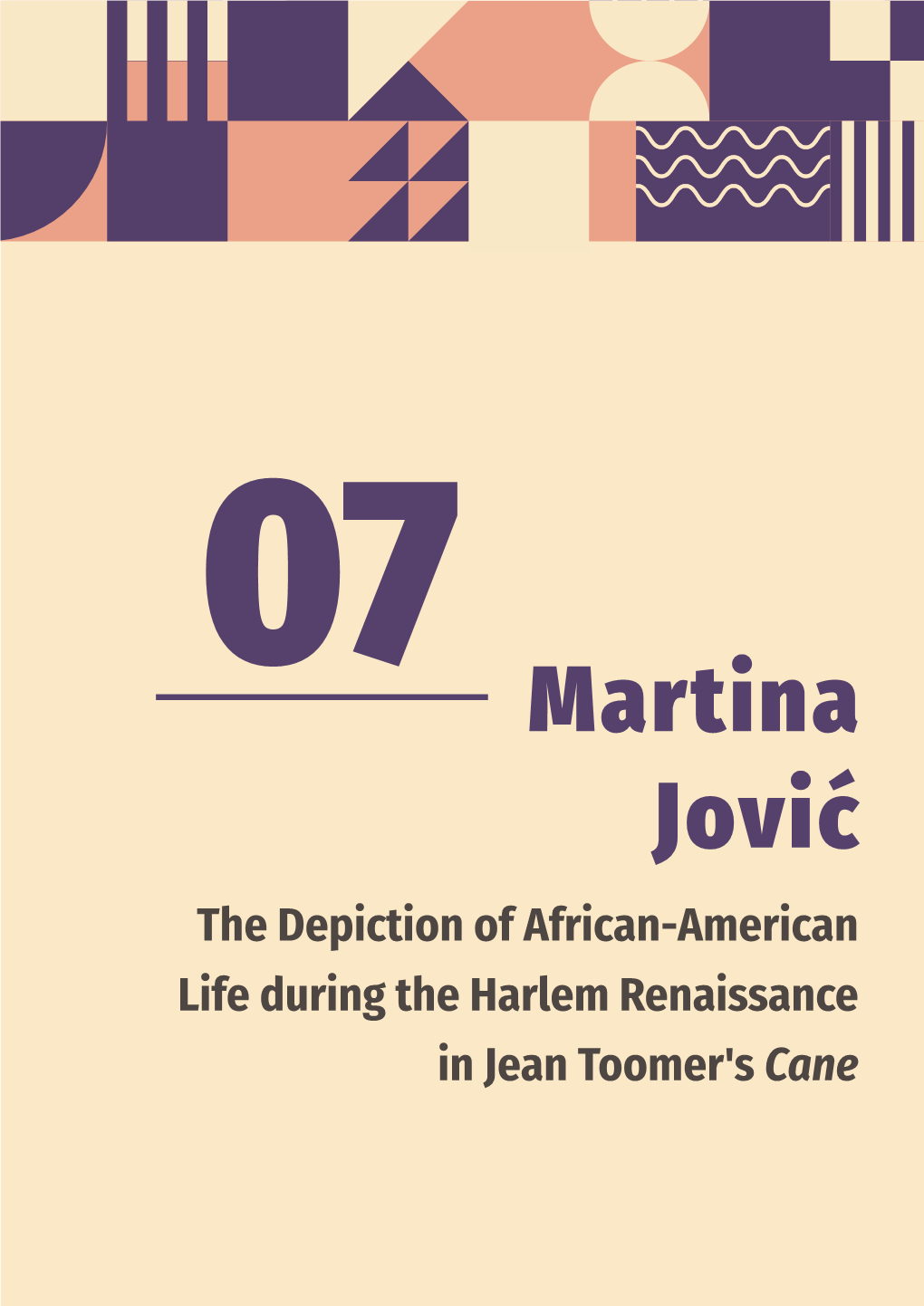 The Depiction of African-American Life During the Harlem Renaissance in Jean Toomer's Cane M