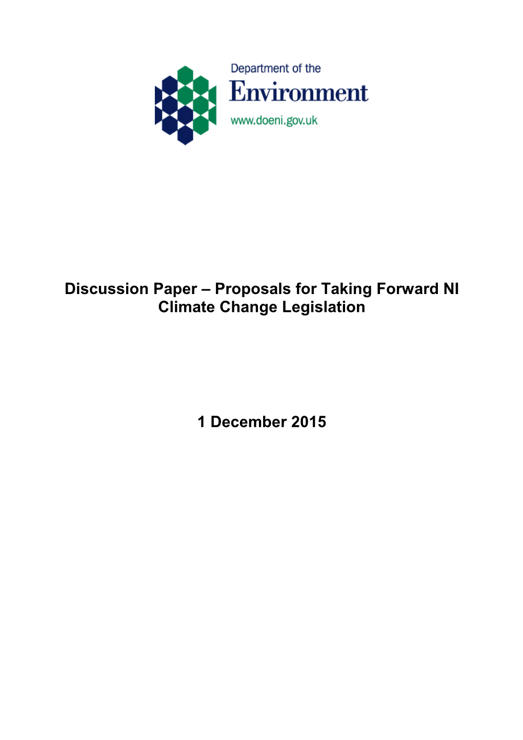 Proposals for Taking Forward NI Climate Change Legislation