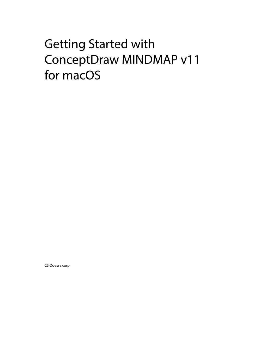 Getting Started with Conceptdraw MINDMAP for Mac OS