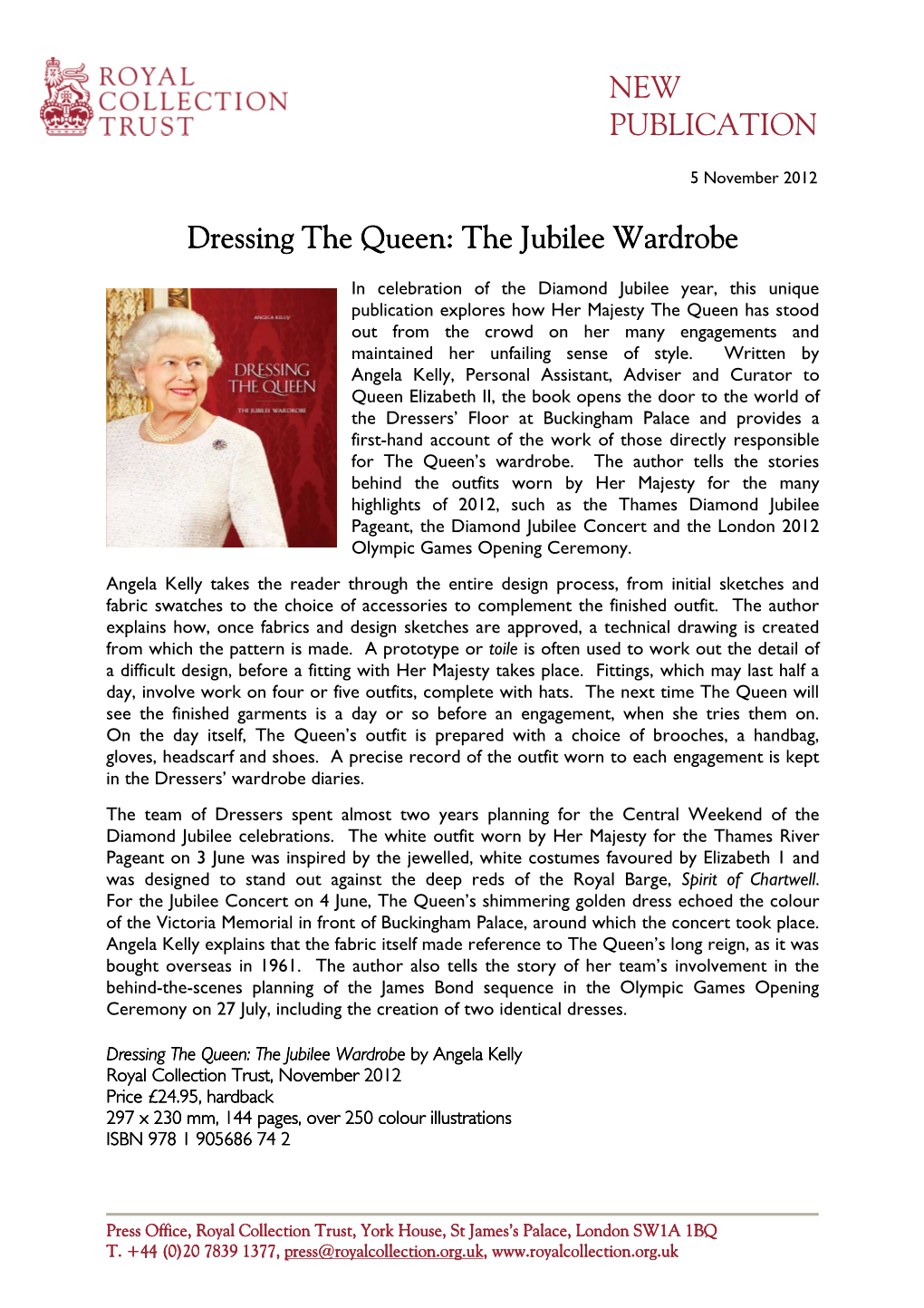 Press Release Dressing the Queen